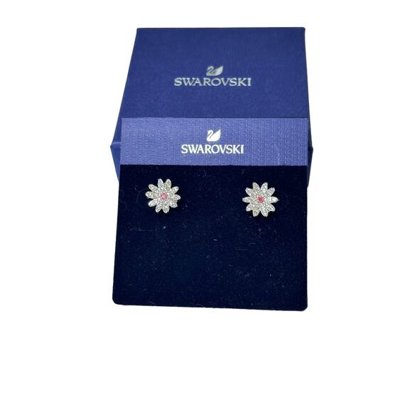Swarovski Eternal Flower stud earrings Flower, Pink, Mixed metal finish - Picture 1 of 7